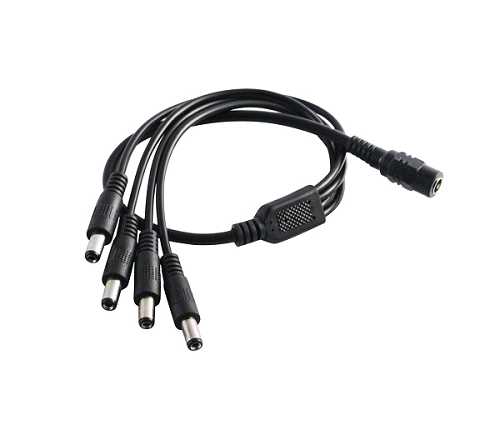 Cctv Camera Power Splitter Wire, 1-Female to 4-Male Camera Connectors ...